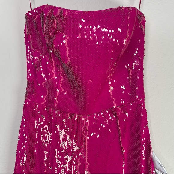 Dress the Population Andy Sequin Strapless Jumpsuit - Hot Pink - XS - Picture 6 of 12